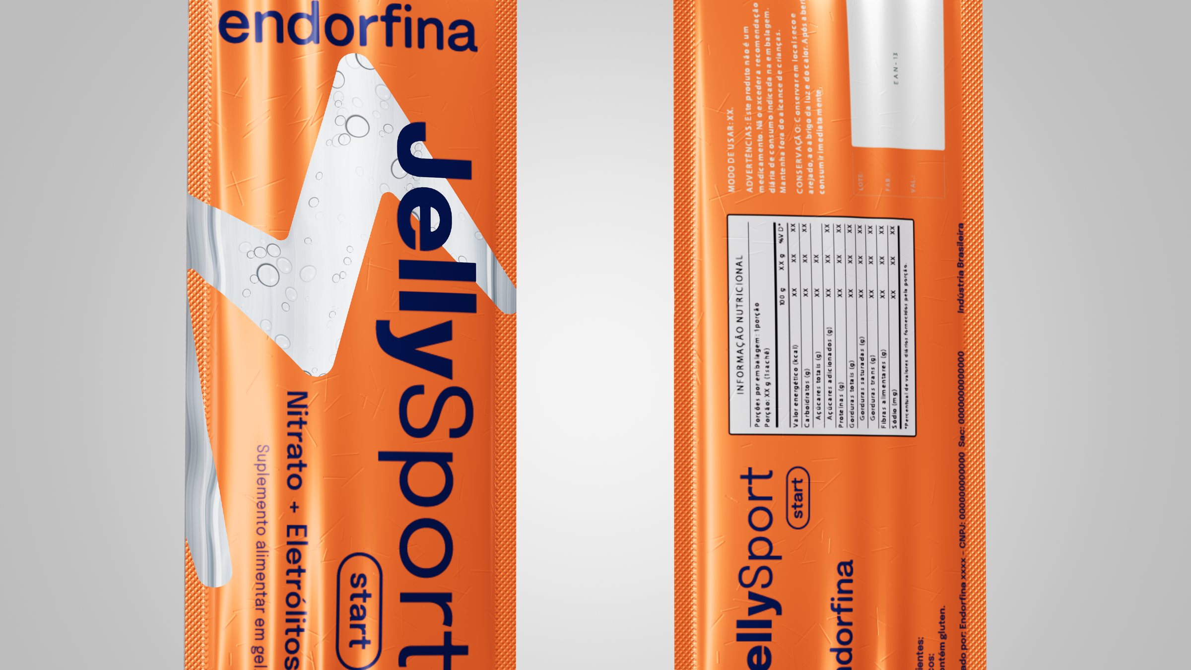 Sachê Start da proposta 01 em detalhe, frente e verso